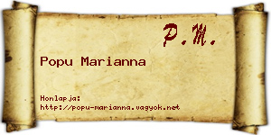 Popu Marianna névjegykártya